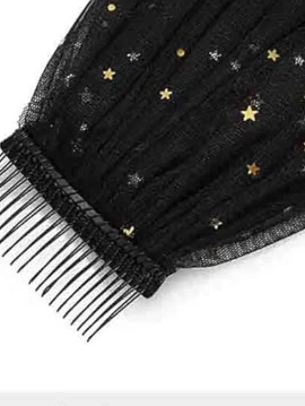 Black Long Wedding Veil - Picture 3 of 7